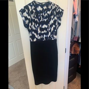 High neck business casual dress